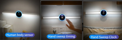 Smart Cabinet Light Clock – Motion Sensor LED Wardrobe Light with Timer & Removable Design