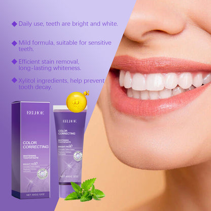 Purple Teeth Whitening Toothpaste – Gentle Care for a Brighter Smile!