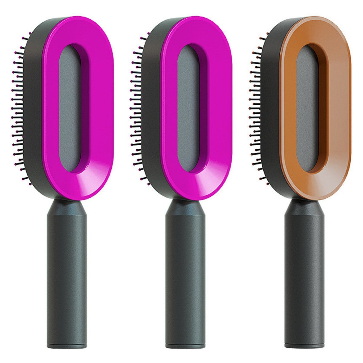 Self-Cleaning Hair Brush for Women - Anti-Static Scalp Massage Comb