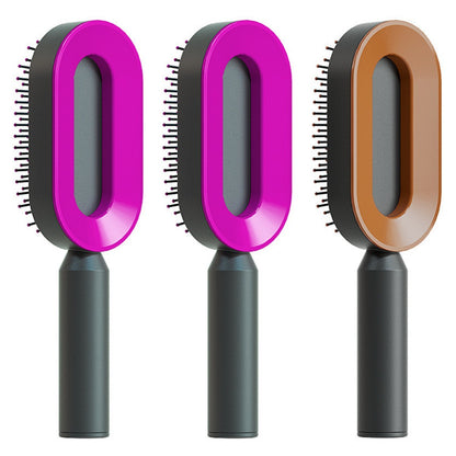Self-Cleaning Hair Brush for Women - Anti-Static Scalp Massage Comb
