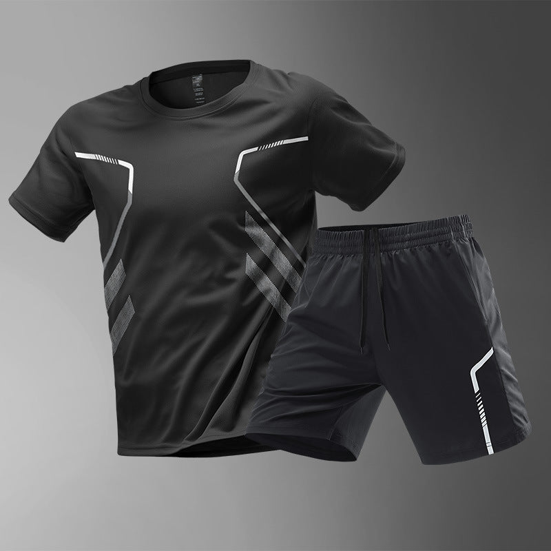 Men’s Quick-Dry Color Block Sports T-Shirt – Breathable Short Sleeve Workout Tee