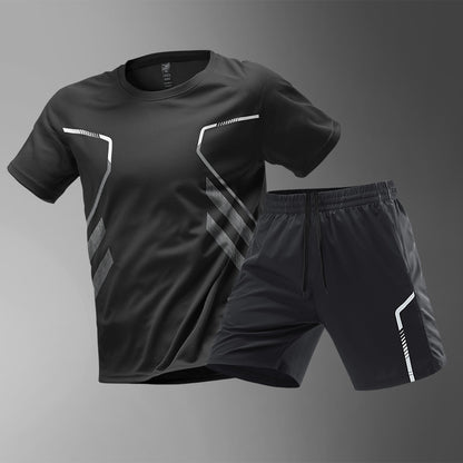 Men’s Quick-Dry Color Block Sports T-Shirt – Breathable Short Sleeve Workout Tee