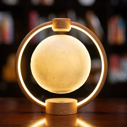 Maglev Moon Light Bluetooth Speaker – 3D Stereo Sound with DIY Colorful Glare – Levitating Moon Lamp