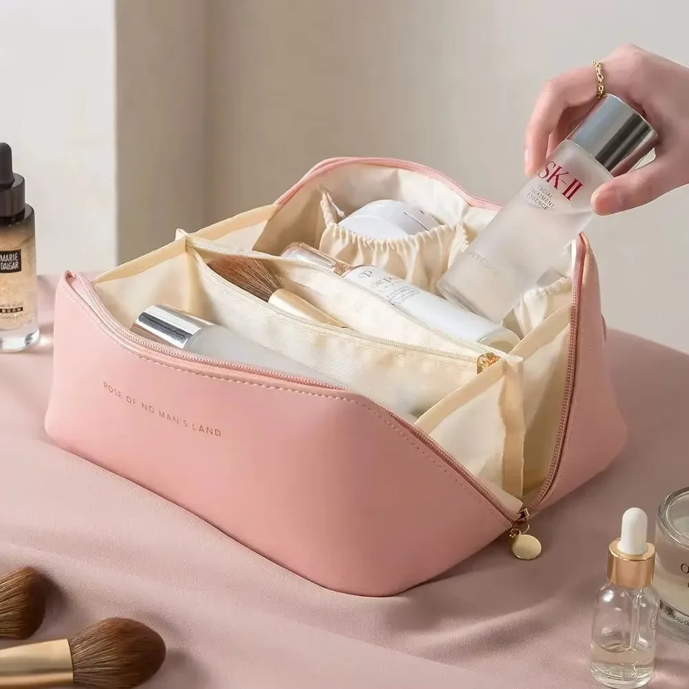 1pc Makeup Organizer Female Toiletry  Bag Make Up Case Storage Pouch Luxury Lady Box, Cosmetic Bag, Organizer Bag For Travel Zip
