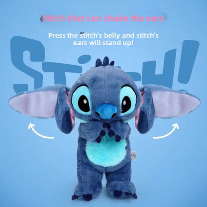2025 New Lilo&Stitch Plush Doll Breath Child Peluche Kawaii Soothes Toy Anime Baby Music Light Sleep Toys Pink Stitch Kid Gifts