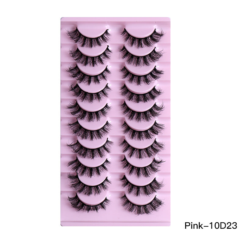 10 Pairs of Natural Thick Curly Eyelashes - Soft & Voluminous
