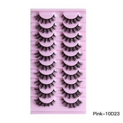 10 Pairs of Natural Thick Curly Eyelashes - Soft & Voluminous