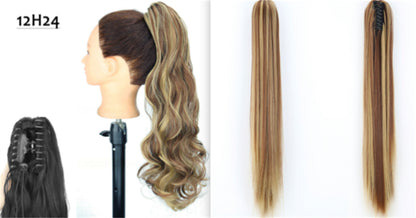 "Fashion Ponytail Claw Clip - Long Straight Fluffy Hair
