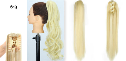 "Fashion Ponytail Claw Clip - Long Straight Fluffy Hair
