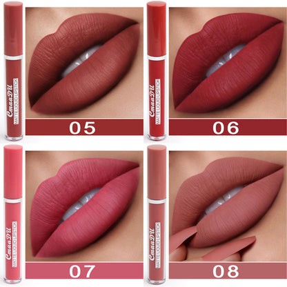 Women's Non-Stick Cup Waterproof Matte Lipstick - Long-Lasting & Smudge-Proof