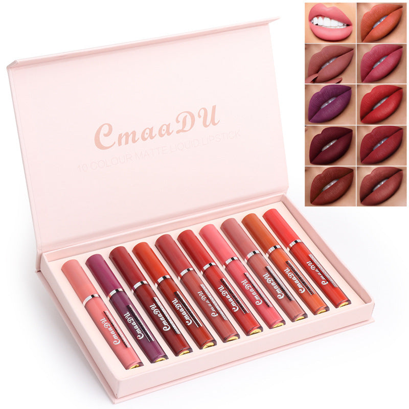 Women's Non-Stick Cup Waterproof Matte Lipstick - Long-Lasting & Smudge-Proof
