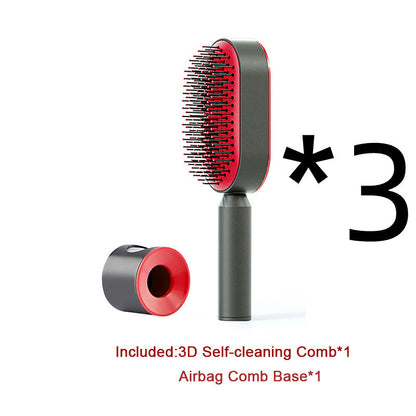 Self-Cleaning Hair Brush for Women - Anti-Static Scalp Massage Comb
