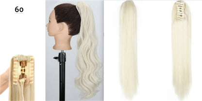 "Fashion Ponytail Claw Clip - Long Straight Fluffy Hair