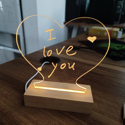 Creative LED Note Board Night Light with USB Message Board and Pen