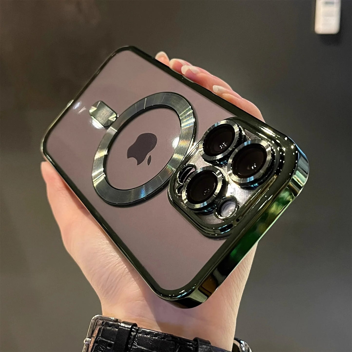 Plating Soft TPU Full Lens Protect Case for iPhone 13 14 12 11 15 Pro Max Plus Magsafe Magnetic Phone Case Wireless Charge Cover