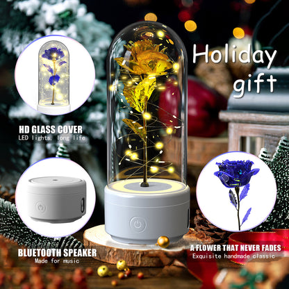 Creative 2-in-1 Rose Flowers LED Light & Bluetooth Speaker – Perfect Valentine's Day Gift