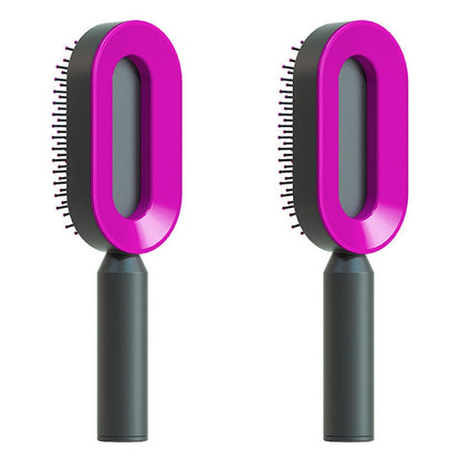 Self-Cleaning Hair Brush for Women - Anti-Static Scalp Massage Comb