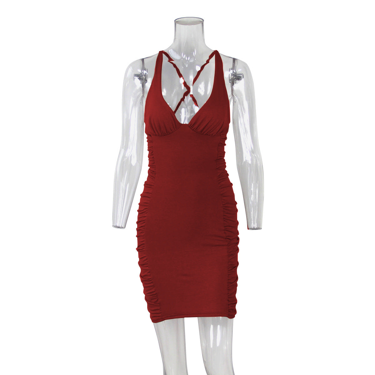 Sexy Deep V-Neck Backless Dress – Slim Fit Summer Mini Dress for Women