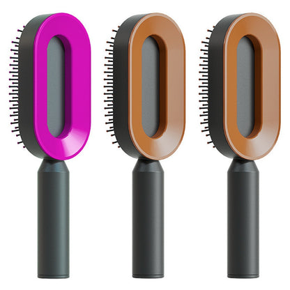Self-Cleaning Hair Brush for Women - Anti-Static Scalp Massage Comb