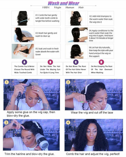 20-Inch Body Wave Lace Front Wig – 100% Brazilian Human Hair, Glueless, Pre-Plucked with Baby Hairs, 180% Density