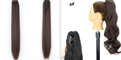 "Fashion Ponytail Claw Clip - Long Straight Fluffy Hair