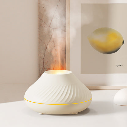 RGB Flame Aroma Diffuser – 130ml 3D Colorful Flame Humidifier with Fire Volcano Effect