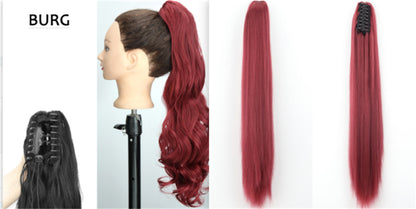 "Fashion Ponytail Claw Clip - Long Straight Fluffy Hair