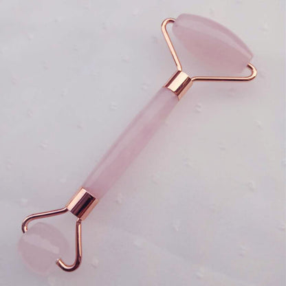 Natural Powder Crystal Jade Roller Beauty Face-lifting Double-head Massager