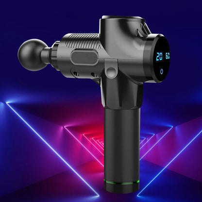 Fascia Gun Deep Tissue Massage Gun – 6 Speeds, 4 Heads, LCD Touchscreen