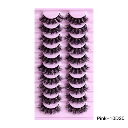 10 Pairs of Natural Thick Curly Eyelashes - Soft & Voluminous