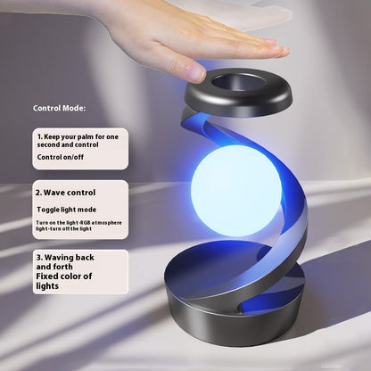 Rotating Moon Desk Lamp with Wireless Phone Charging – Touch Sensor Night Light & Modern Home Decor