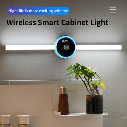 Smart Cabinet Light Clock – Motion Sensor LED Wardrobe Light with Timer & Removable Design