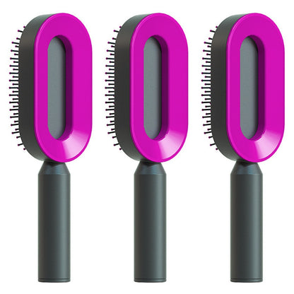 Self-Cleaning Hair Brush for Women - Anti-Static Scalp Massage Comb