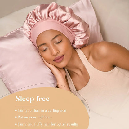 Heatless Curling Rod Headband Satin Bonnet Set No Heat Hair Curler Hair Rollers Soft Curlers Lazy Curls Sleeping Hat Night Cap