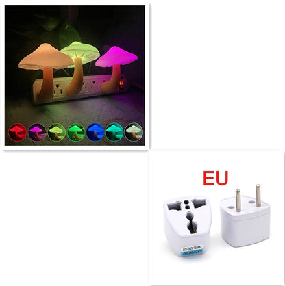 LED Mushroom Night Light – Plug-In Sensor Lamp with Warm White Glow