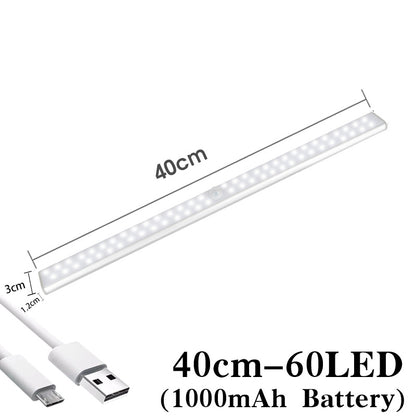 LED Sensor Light Bar – Motion-Activated Under-Cabinet Lighting with USB Rechargeable Battery