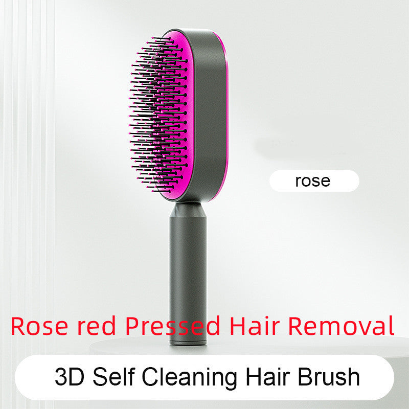 Self-Cleaning Hair Brush for Women - Anti-Static Scalp Massage Comb