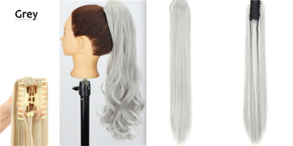 "Fashion Ponytail Claw Clip - Long Straight Fluffy Hair