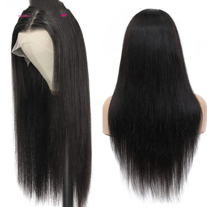 Straight Human Hair Headpiece Wig - Natural & Sleek Style