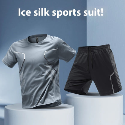 Men’s Quick-Dry Color Block Sports T-Shirt – Breathable Short Sleeve Workout Tee