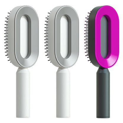 Self-Cleaning Hair Brush for Women - Anti-Static Scalp Massage Comb