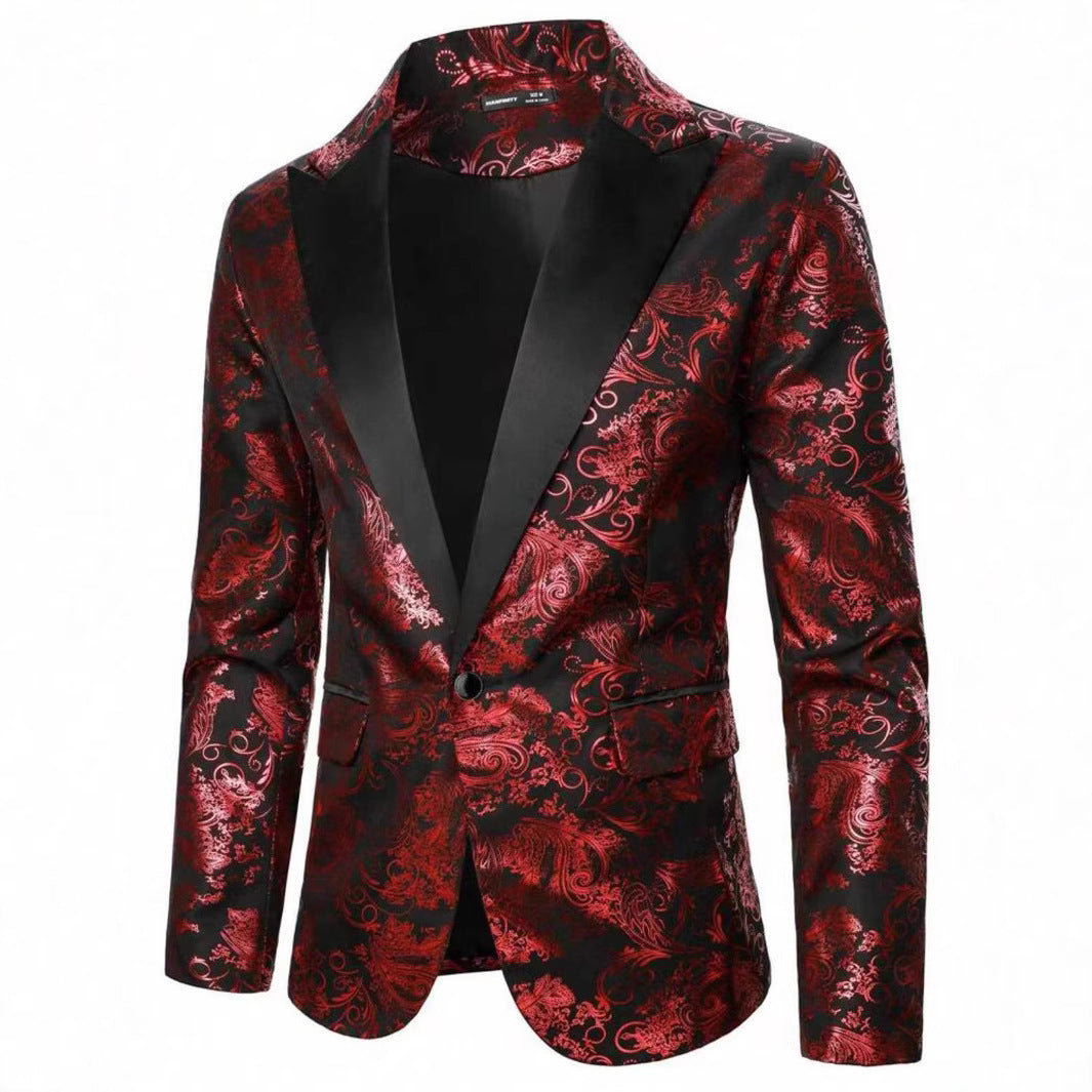 Men's Bronzing Printed Suit Jacket – Stylish Fashion Jacket for All Occasions