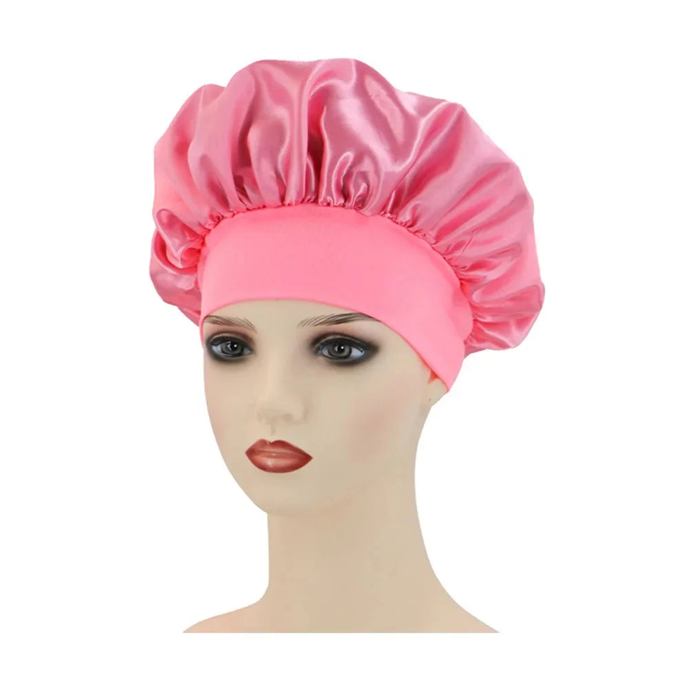 Shower Cap Hairdressing Hair Care Hat High Elasticity Monthly Shower Cap Female Nursing Satin Sleeping Cap