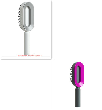 Self-Cleaning Hair Brush for Women - Anti-Static Scalp Massage Comb