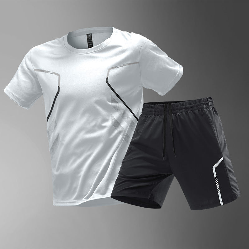 Men’s Quick-Dry Color Block Sports T-Shirt – Breathable Short Sleeve Workout Tee