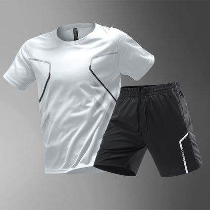 Men’s Quick-Dry Color Block Sports T-Shirt – Breathable Short Sleeve Workout Tee