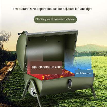 Portable Outdoor BBQ Charcoal Grill – Thickened Picnic Grill for Camping & Backyard Cooking
