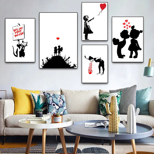 Modern Living Room Canvas Wall Art – Decorative Abstract Painting for Home Interior