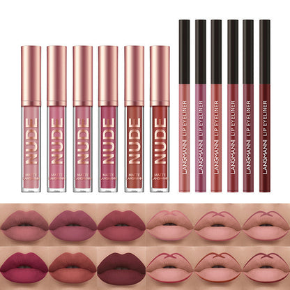 12-Piece Matte Lipstick and Lip Liner Set – Waterproof, Long-Lasting Lip Makeup Kit