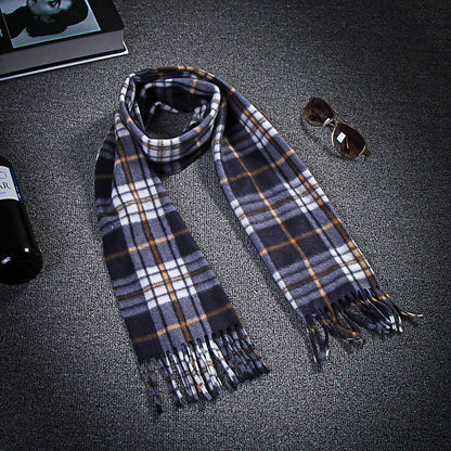 Classic Black & White Plaid Thermal Scarf – Unisex Oversized Winter Wrap